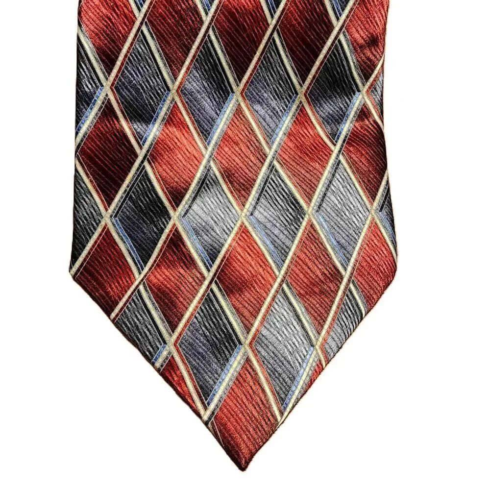 Stafford Multicolor Argyle Pattern Diamond‎ Necktie (Set of Two) 100% Silk